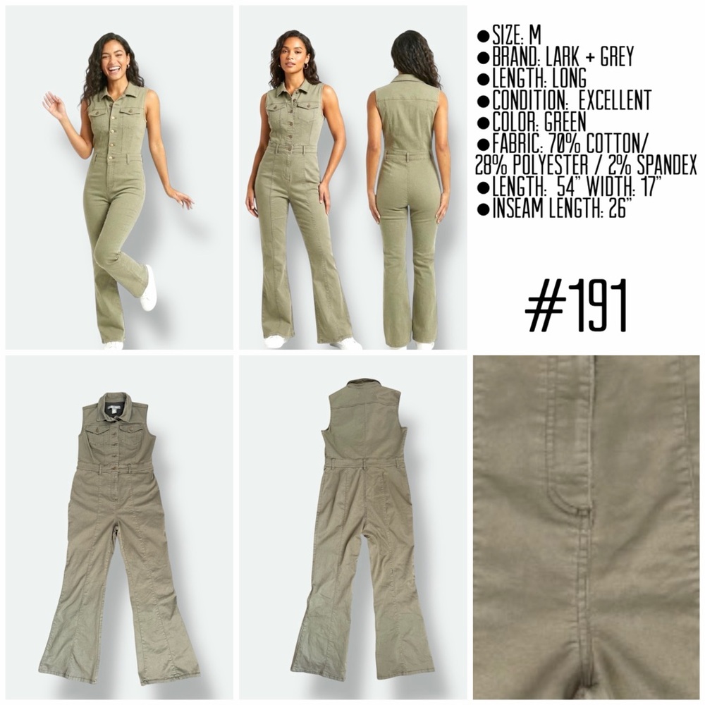 Sleeveless Utility Jumpsuit in Olive Green - Picture 6 of 6